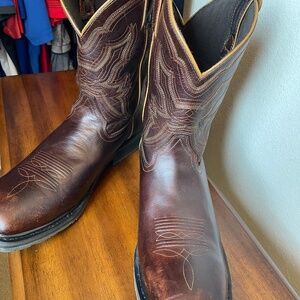 Double H brown, square, steel toe boots #6122